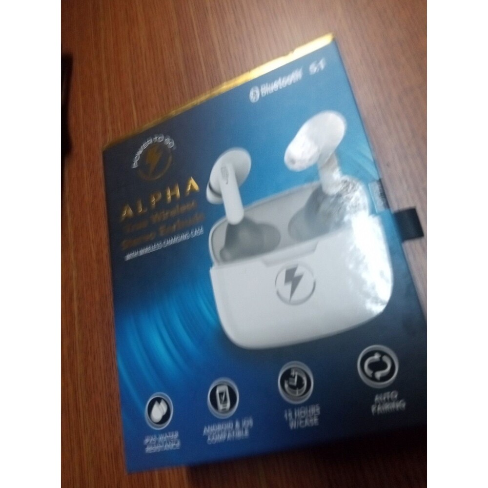 Alpha Power-To-Go True Wireless Stereo Earbuds With Charging Case - White